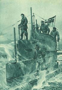 Willy Stöwer – Torre de control de un submarino alemán (1917)