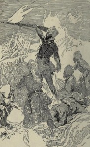Talbot Mundy – Hira Singh, ilustración de J. Clement Coll (1918).